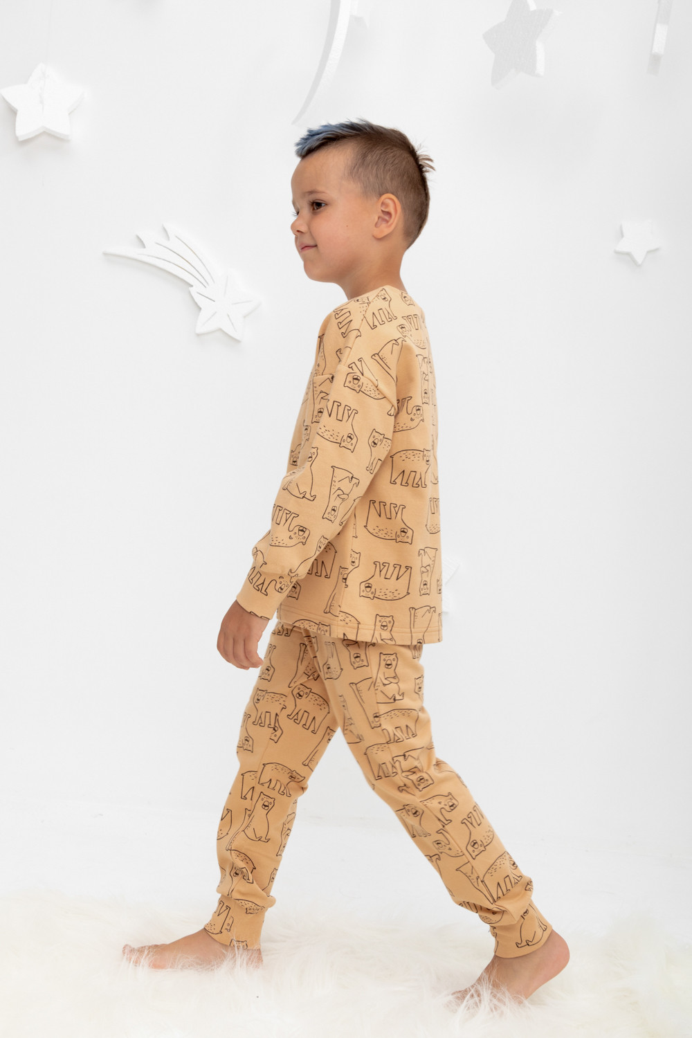 картинка Пижама для мальчика Crockid К 1587 итальянский песок, медведи от магазина детских товаров ALiSa