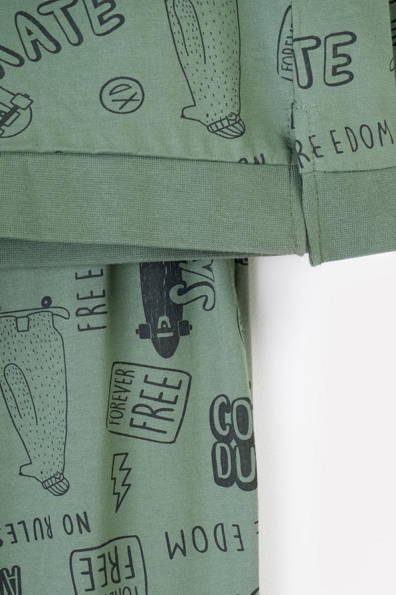 картинка Пижама для мальчика КБ 2798 лесной мох, мишки на скейтах от магазина детских товаров ALiSa