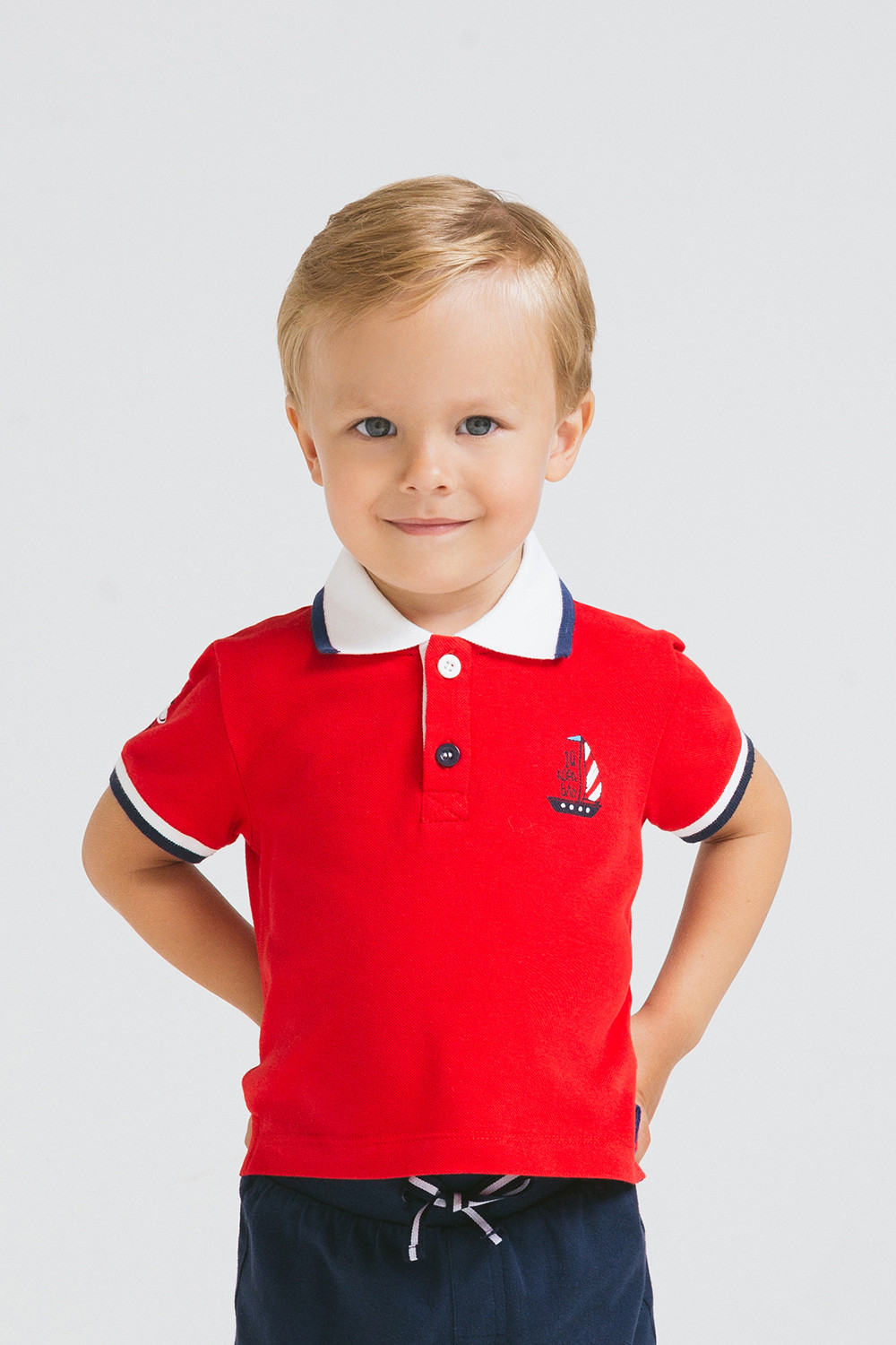 картинка Джемпер-поло для мальчика Crockid КР 300902 насыщенно-красный к242 от магазина детских товаров ALiSa