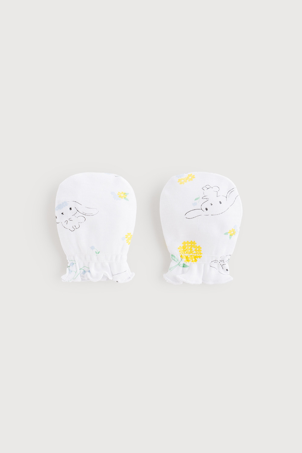 картинка Рукавички для девочки Crockid К 8527 белые зайчики на белом от магазина детских товаров ALiSa