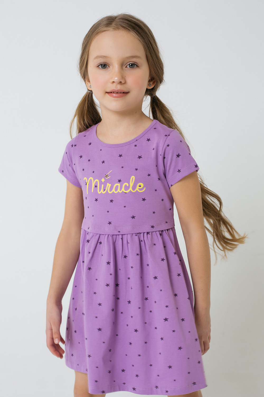 картинка Платье для девочки Crockid К 5694 лавандовый, звездочки к1278 от магазина детских товаров ALiSa
