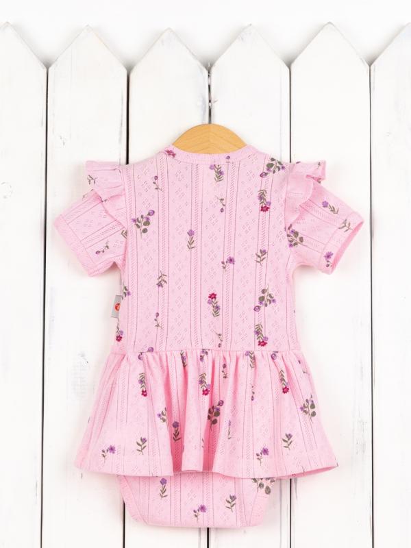 картинка Боди-платье для девочки Baby Boom Б138/5-Р Цветочки на розовом от магазина детских товаров ALiSa