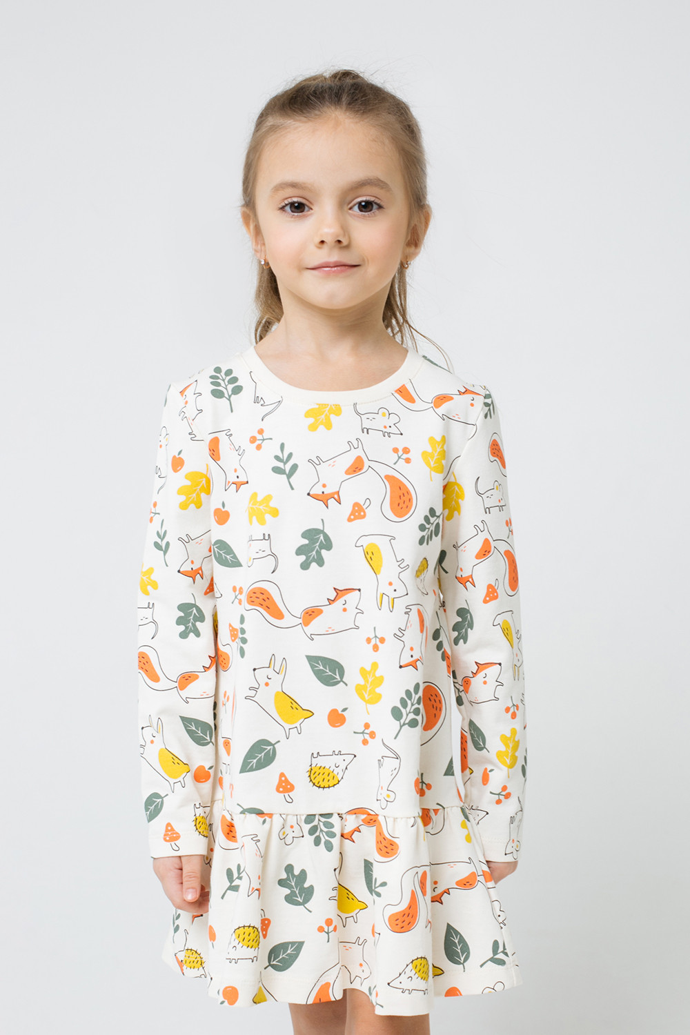 картинка Платье для девочки Crockid К 5699 сливки, осенний лес к1270 от магазина детских товаров ALiSa