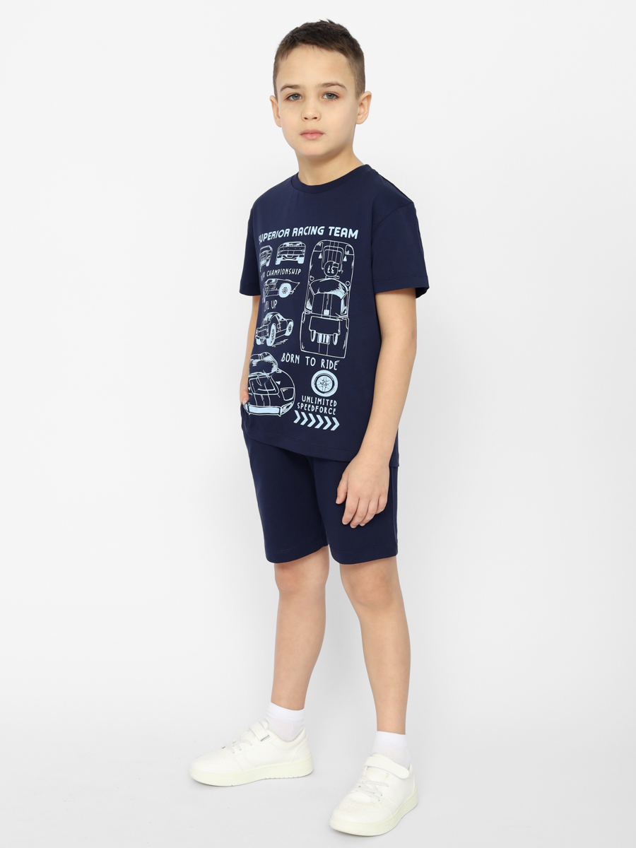 картинка Футболка для мальчика Cherubino CSKB 63655-41 Темно-синий от магазина детских товаров ALiSa
