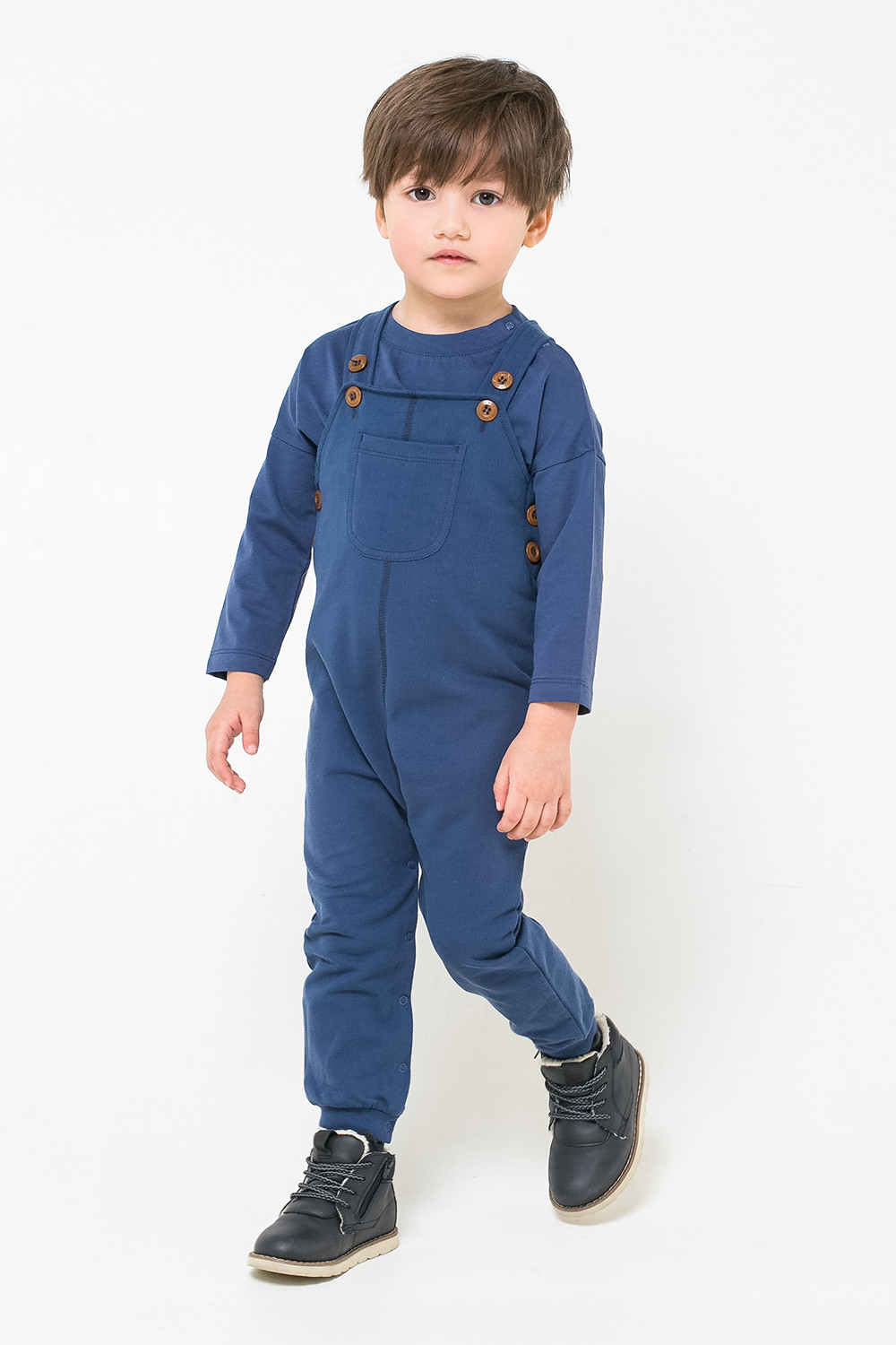 картинка Полукомбинезон для мальчика Crockid КР 6336 темно-синий к258 от магазина детских товаров ALiSa