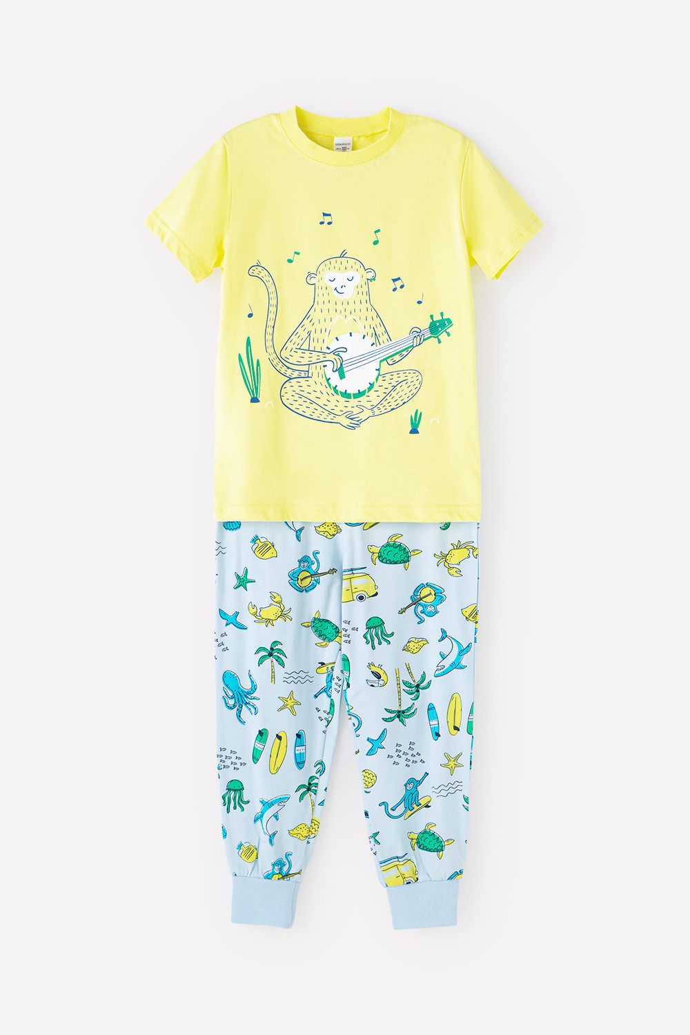 картинка Пижама для мальчика Crockid К 1529 бледный лимон, пляж от магазина детских товаров ALiSa