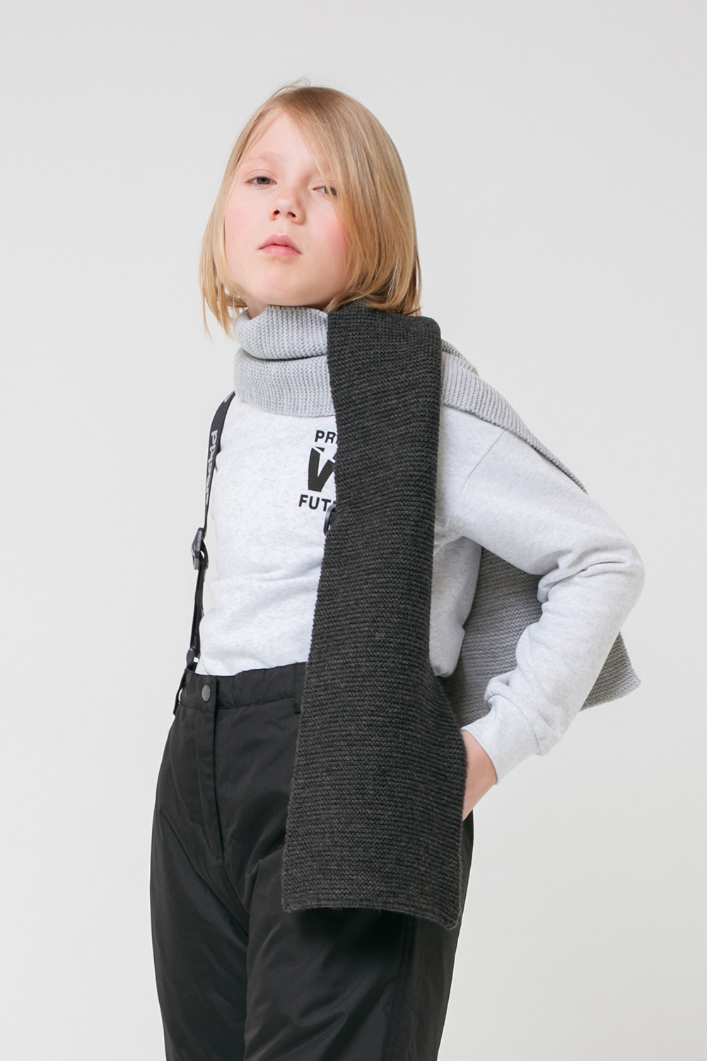 картинка Шарф для мальчика Crockid К 182/21ш светло-серый меланж, серый от магазина детских товаров ALiSa