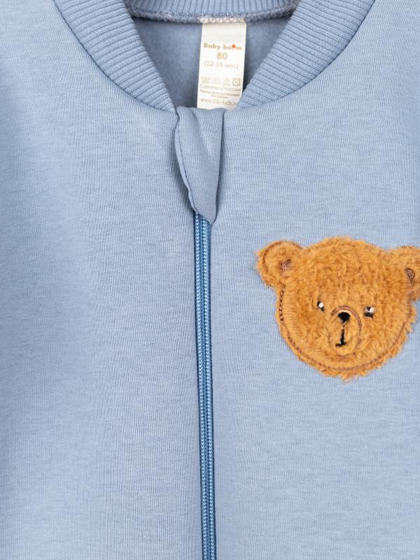 картинка Комбинезон на манжете Baby Boom К381/6-Ф Мишка серо-голубой от магазина детских товаров ALiSa