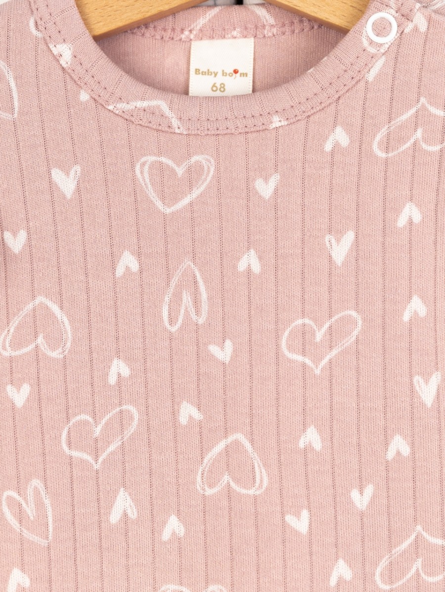 картинка Боди для девочки Baby Boom Б144/2-И Молочные сердечки на пудре от магазина детских товаров ALiSa