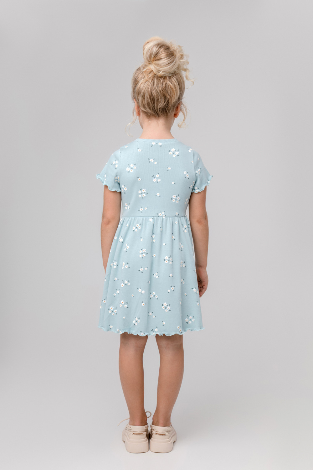 картинка Платье для девочки Crockid КР 5793 голубой, ромашковое поле к367 от магазина детских товаров ALiSa