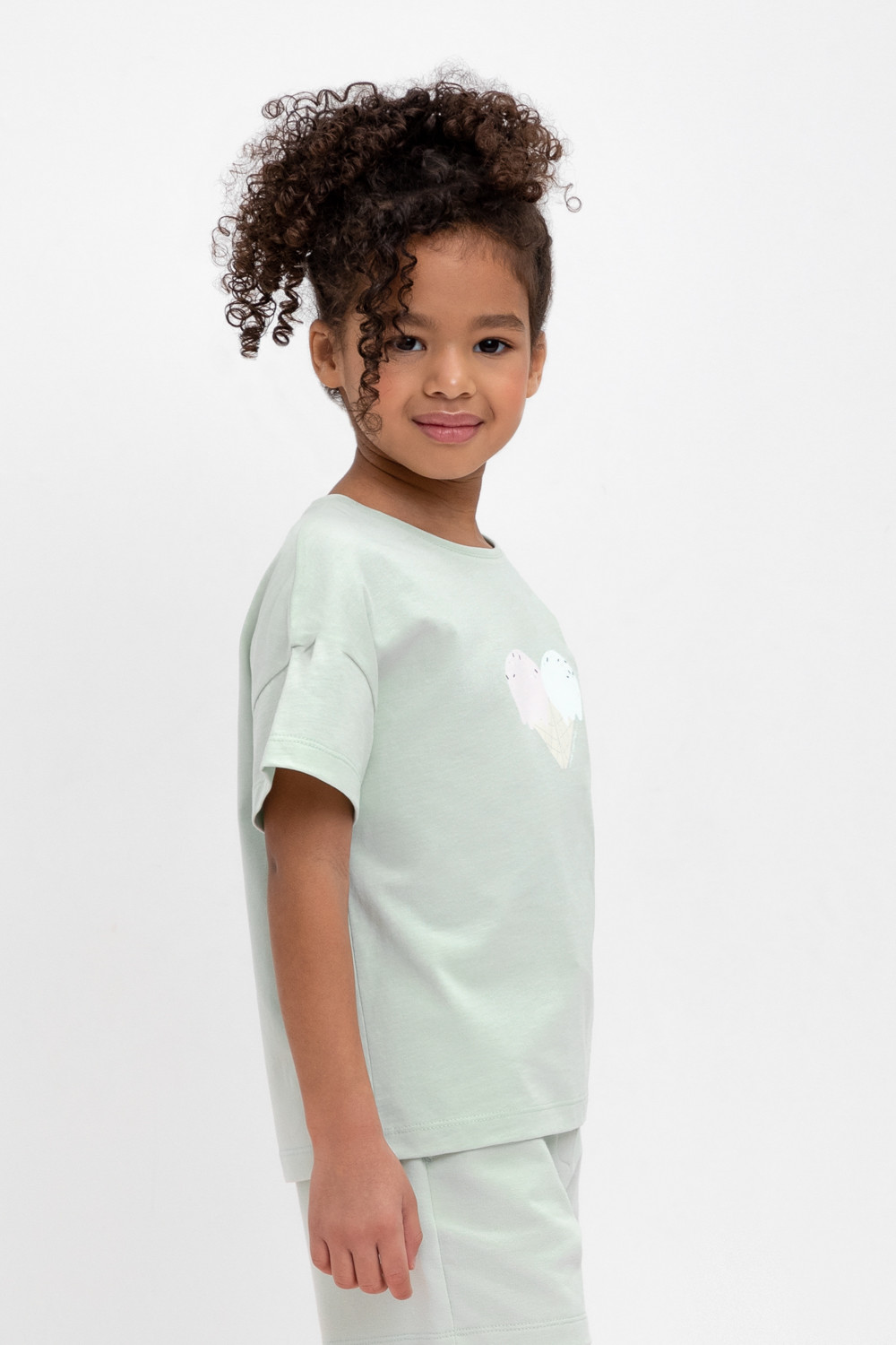 картинка Футболка для девочки Crockid КР 302434 дымчатый нефрит к473 от магазина детских товаров ALiSa