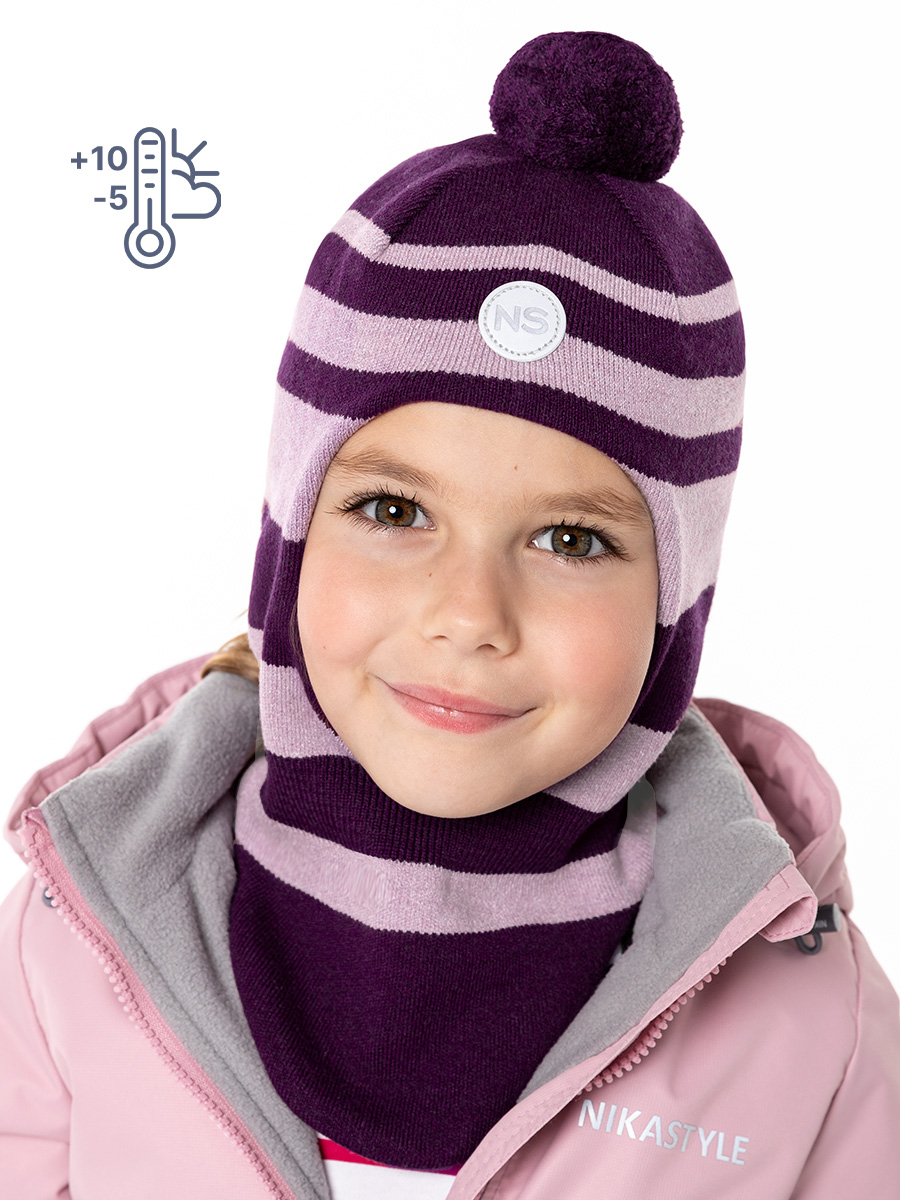 картинка Шлем демисезонный для девочки NIKASTYLE 10м10024 вишня орхидея от магазина детских товаров ALiSa