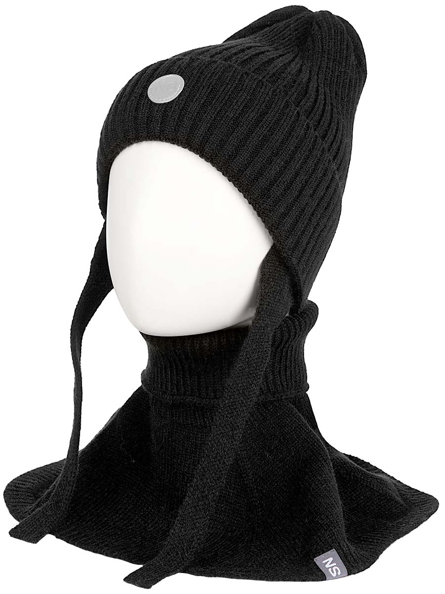 картинка Комплект шапка манишка для мальчика NIKASTYLE 12з16024 Черный от магазина детских товаров ALiSa