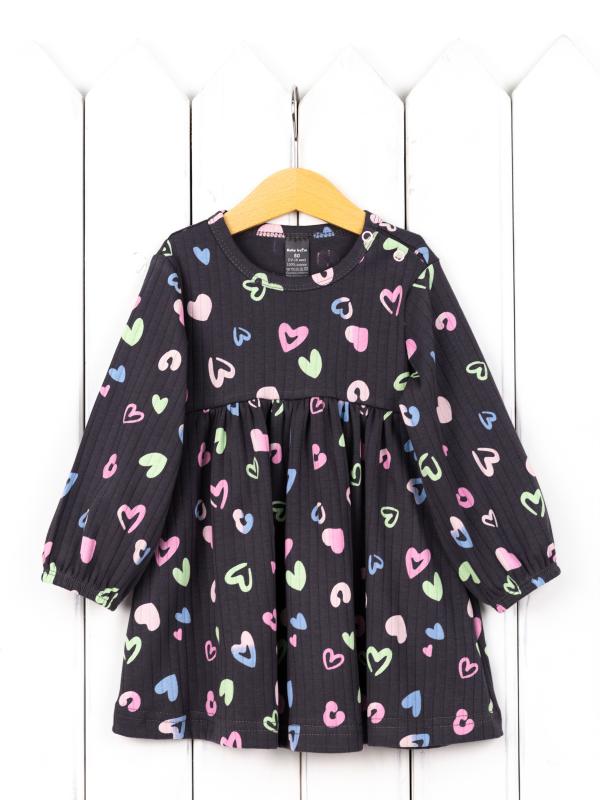 картинка Платье для девочки Baby Boom С246/1-И я729 Сердечки на графите от магазина детских товаров ALiSa
