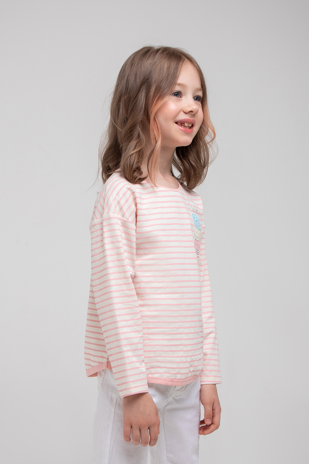 картинка Джемпер для девочки Crockid КР 301642 пыльная роза, полоска к325 от магазина детских товаров ALiSa