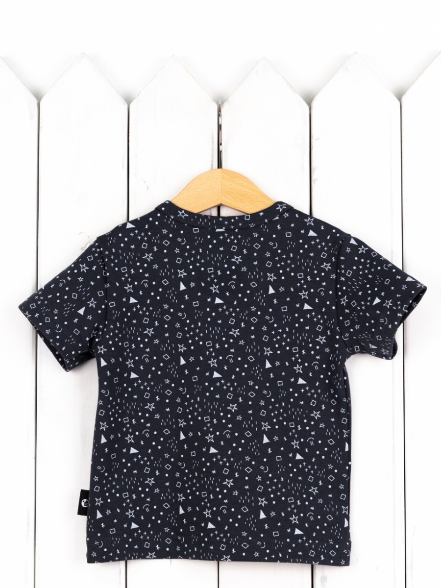 картинка Футболка для мальчика Baby Boom Ф90/4-И Значки серые на графите я735 от магазина детских товаров ALiSa