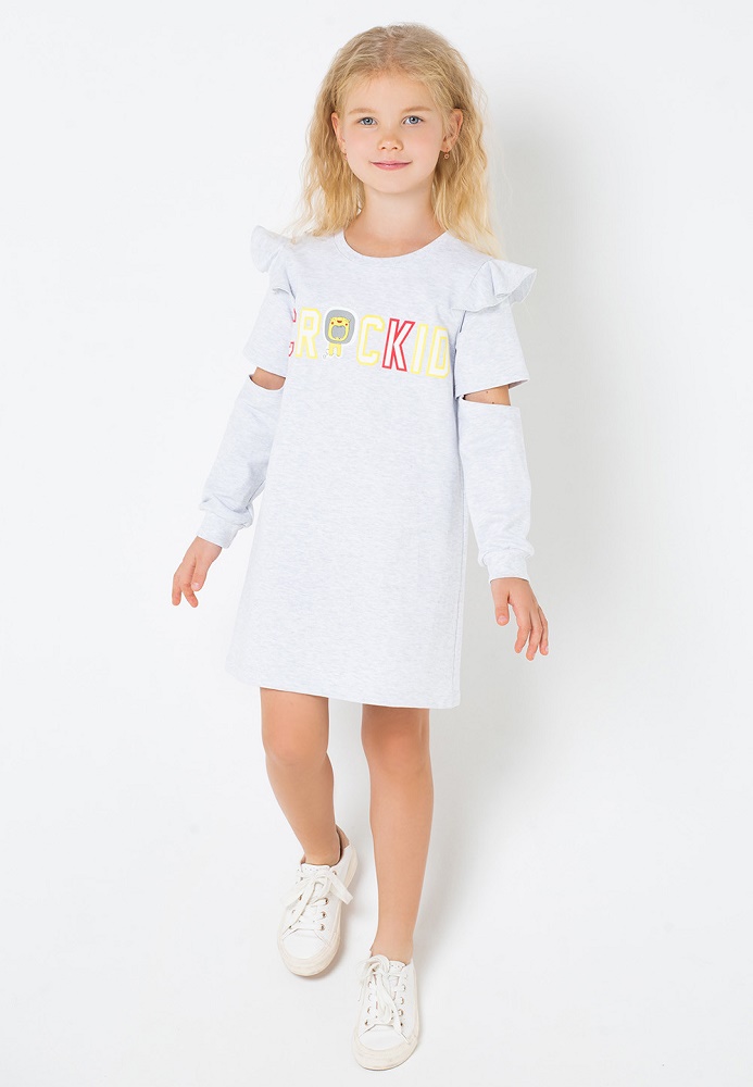 картинка Платье для девочки Crockid КР 5499 серый меланж к199 от магазина детских товаров ALiSa