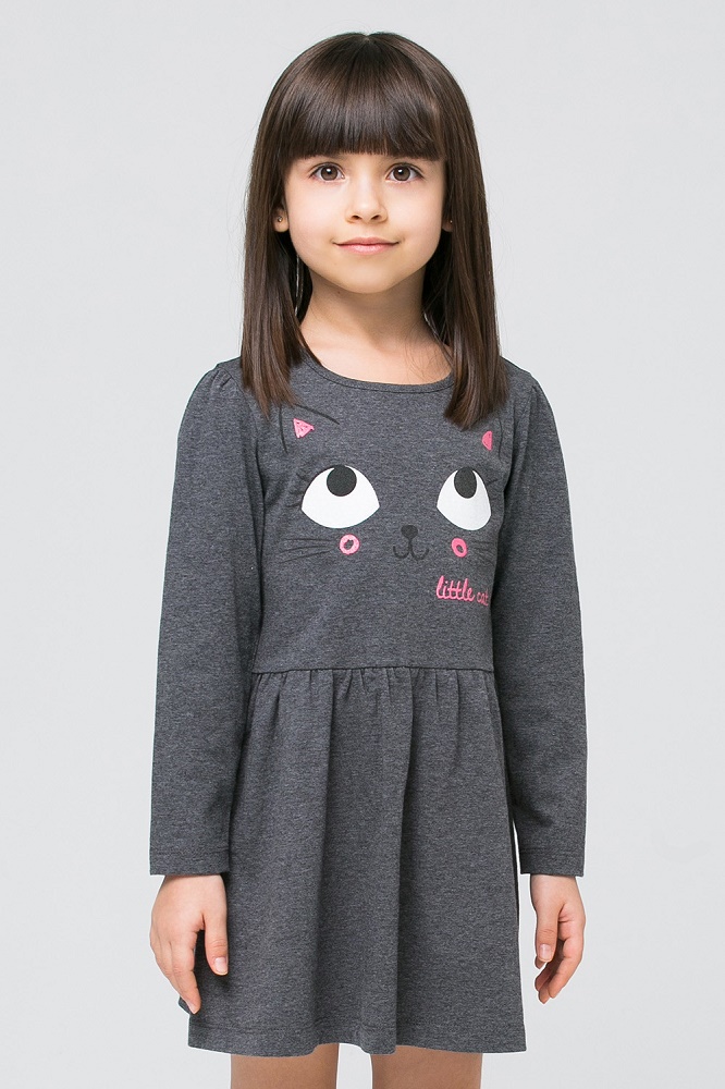 картинка Платье для девочки Crockid К 5395 темно-серый меланж к119 от магазина детских товаров ALiSa
