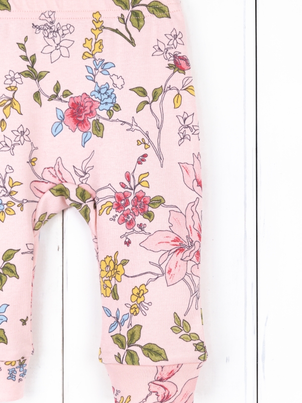 картинка Брюки для девочки Baby Boom П47/52-И Цветы Ар-Нуво на розовом я724 от магазина детских товаров ALiSa