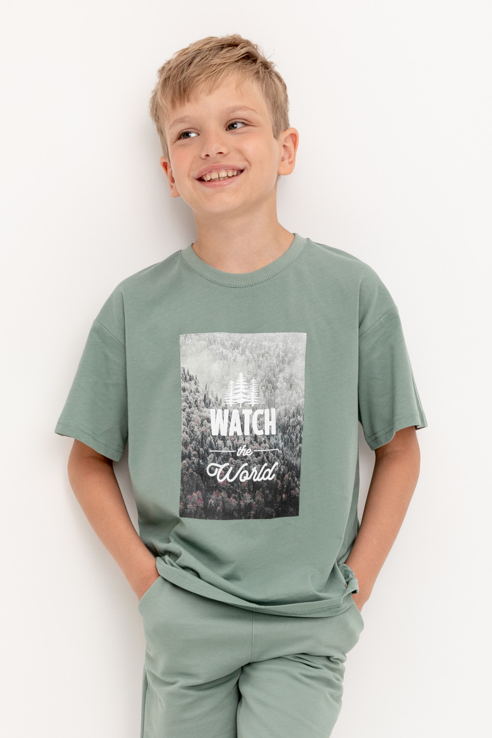 картинка Футболка для мальчика Crockid КР 302235 полынь к426 от магазина детских товаров ALiSa