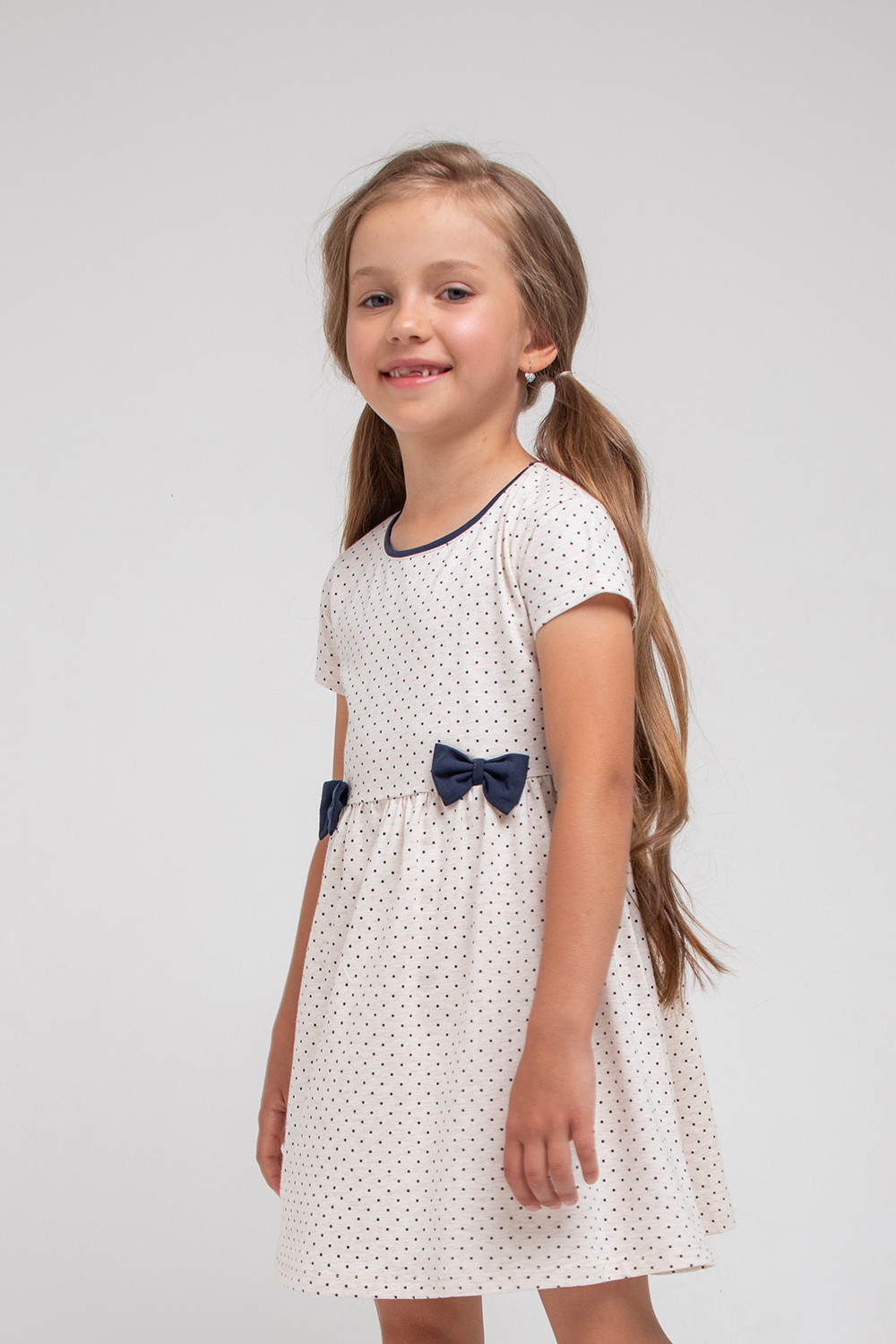 картинка Платье для девочки Crockid КР 5749 светло-бежевый меланж, крапинка к339 от магазина детских товаров ALiSa