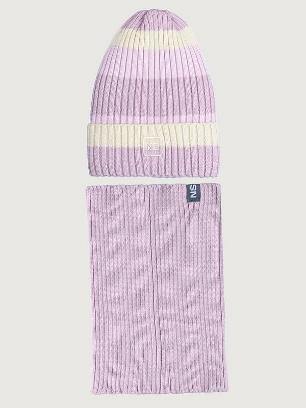 картинка Комплект деми шапка снуд для девочки NIKASTYLE 12м11225 Пудра от магазина детских товаров ALiSa