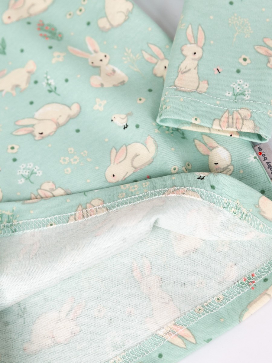 картинка Пижама для девочки Baby Boom КС19/1-И Зайцы на мяте + розовая пудра от магазина детских товаров ALiSa