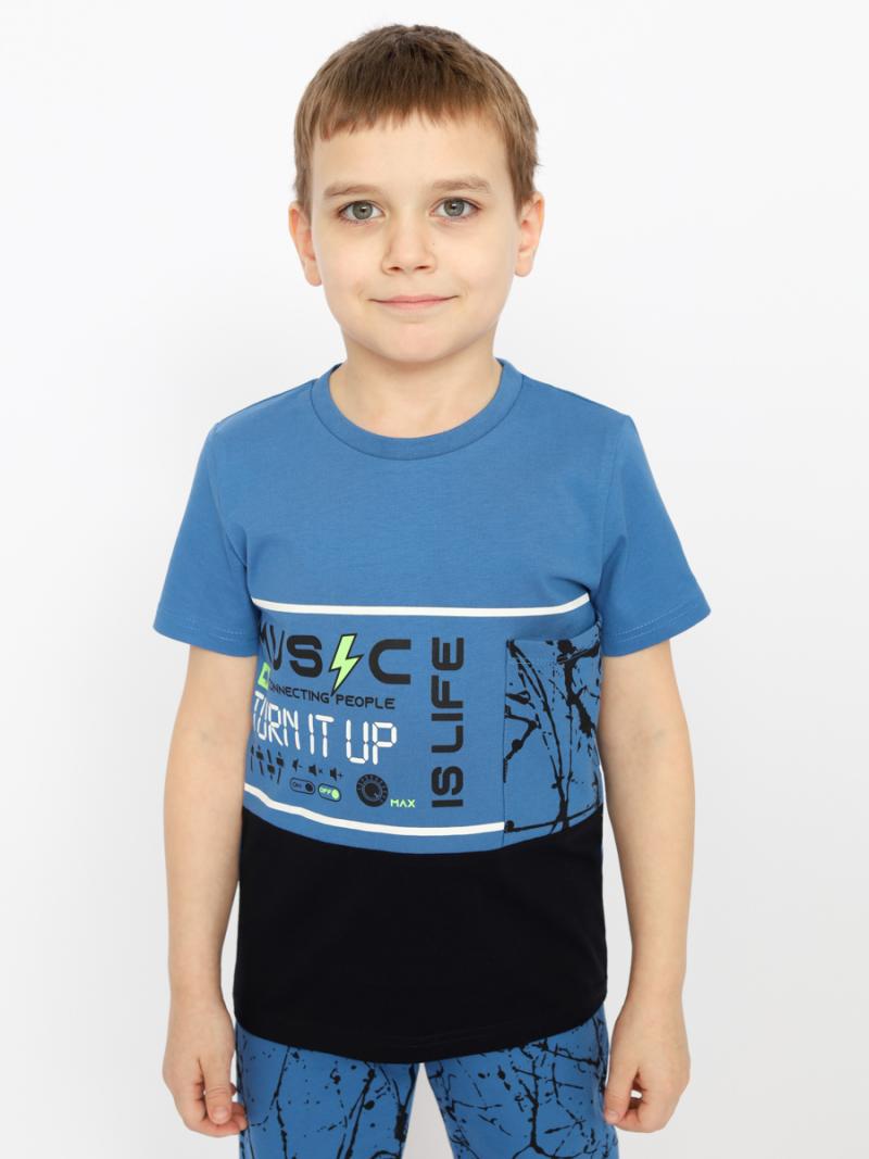 картинка Футболка для мальчика Cherubino CWKB 63260-42-330 Синий от магазина детских товаров ALiSa