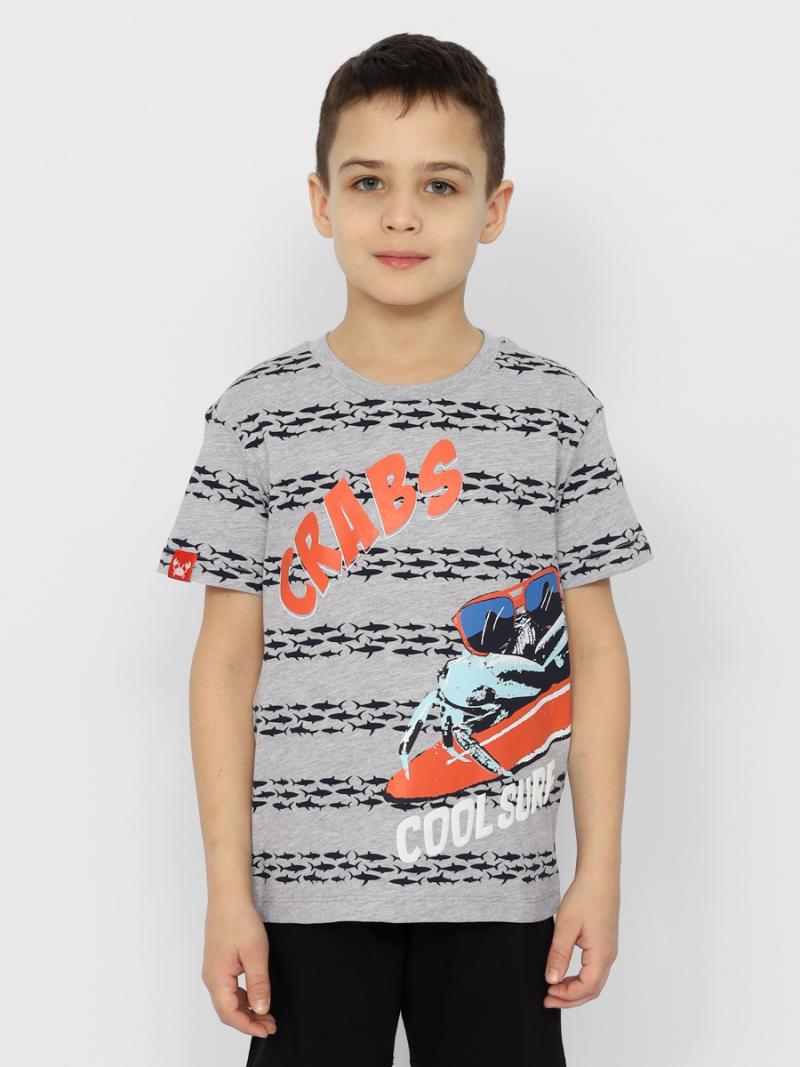 картинка Футболка для мальчика Cherubino CSKB 63550-11-370 Светло-серый меланж от магазина детских товаров ALiSa