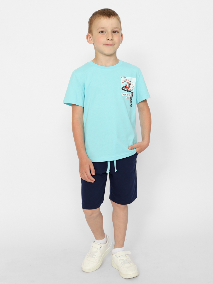 картинка Футболка для мальчика Cherubino CWKB 63385-43 Голубой от магазина детских товаров ALiSa