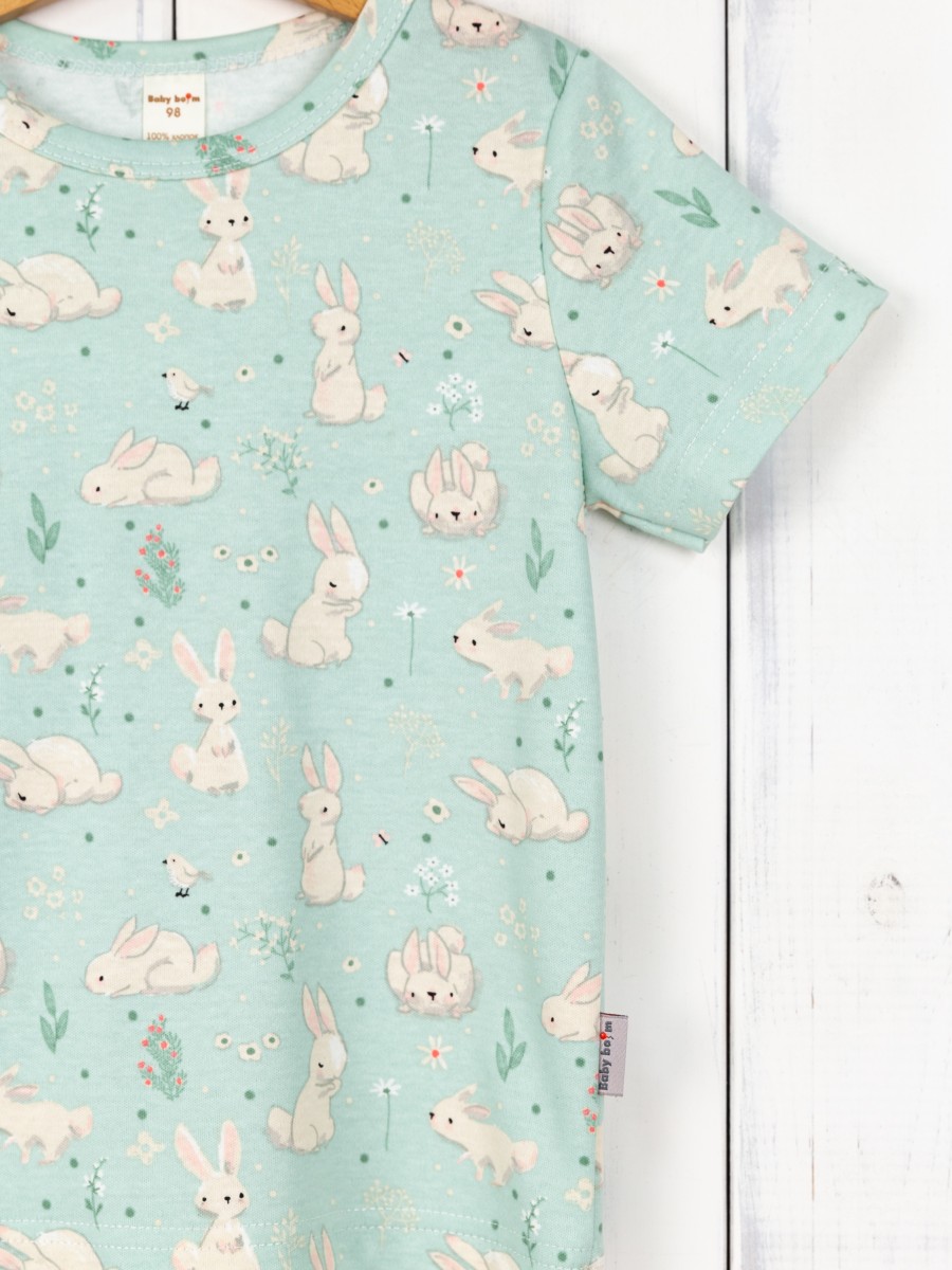картинка Пижама для девочки Baby Boom КС20/2-И Зайцы на мяте от магазина детских товаров ALiSa