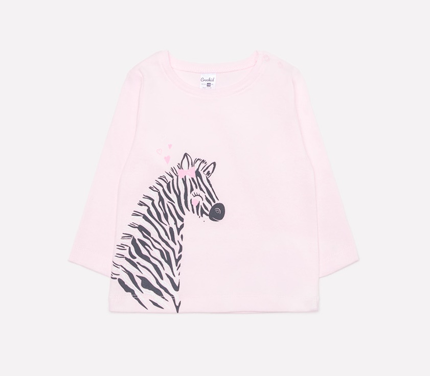 картинка Джемпер для девочки Crockid К 300869 нежно-розовый (веселые зебры) от магазина детских товаров ALiSa