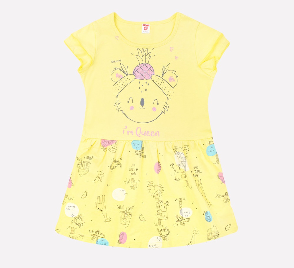 картинка Платье для девочки Crockid К 5514 бледный лимон + экзотика от магазина детских товаров ALiSa