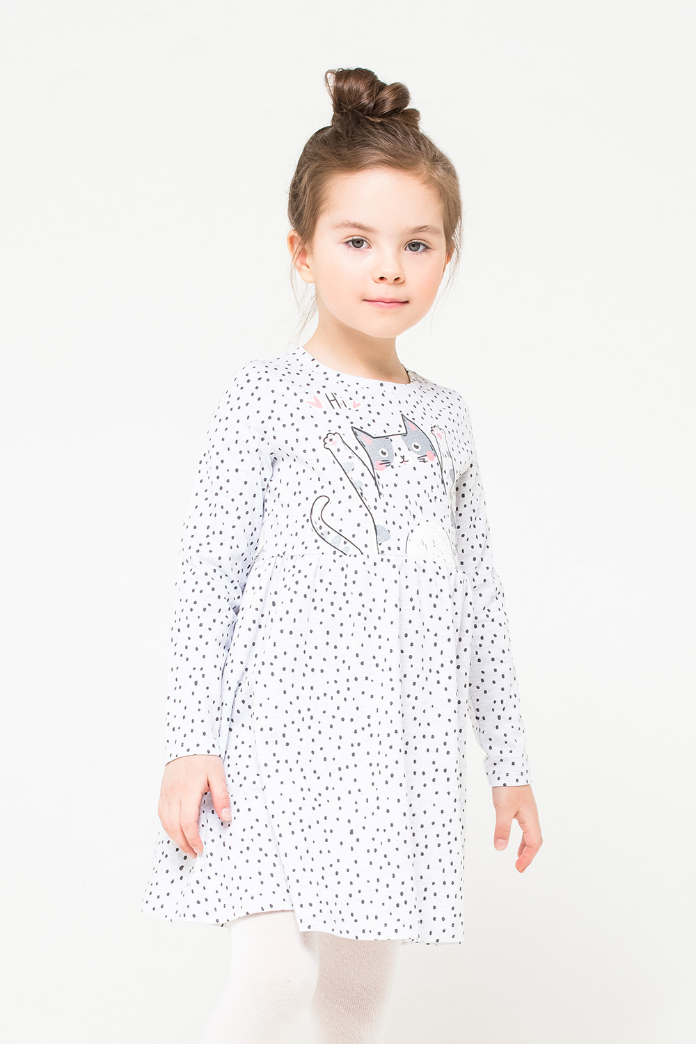 картинка Платье для девочки Crockid К 5650 светло-серый меланж, крапинка к1252 от магазина детских товаров ALiSa