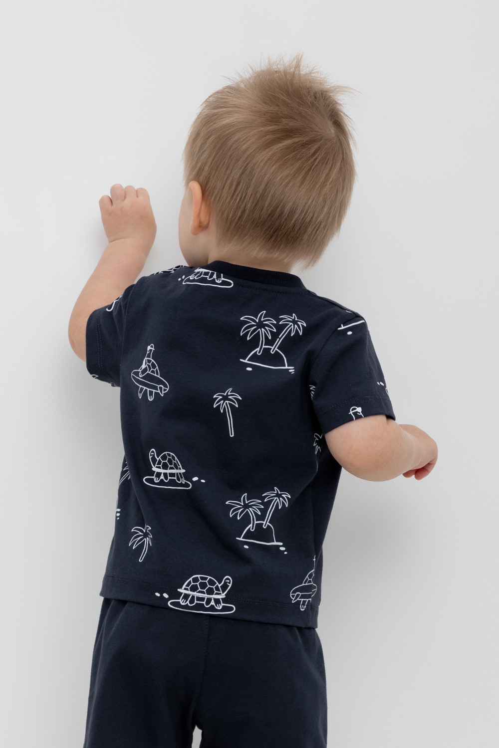 картинка Футболка для мальчика Crockid КР 302374 индиго, черепашки к448 от магазина детских товаров ALiSa