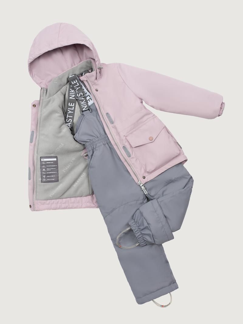 картинка Комплект утеплённый для девочки NIKASTYLE 7м2225 Пудра серый от магазина детских товаров ALiSa