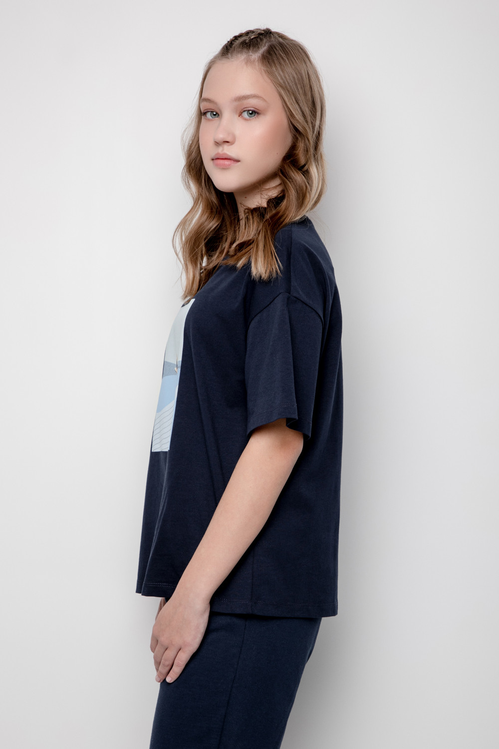 картинка Футболка для девочки Crockid КБ 302070 индиго от магазина детских товаров ALiSa