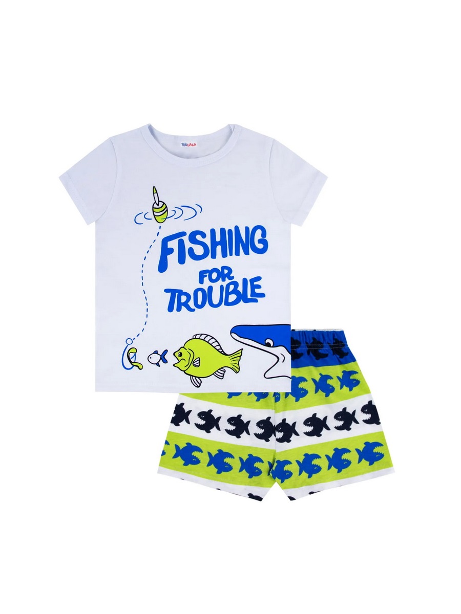 картинка Комплект для мальчика YLA 7941100207 Белый FISH от магазина детских товаров ALiSa