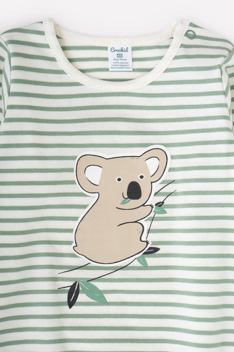 картинка Полукомбинезон для мальчика Crockid К 6423 милитари, полоска от магазина детских товаров ALiSa