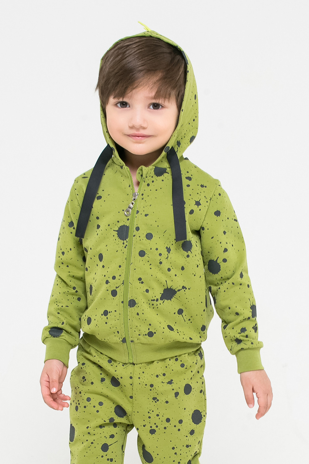 картинка Куртка для мальчика Crockid КР 301064 зеленый, брызги краски к262 от магазина детских товаров ALiSa