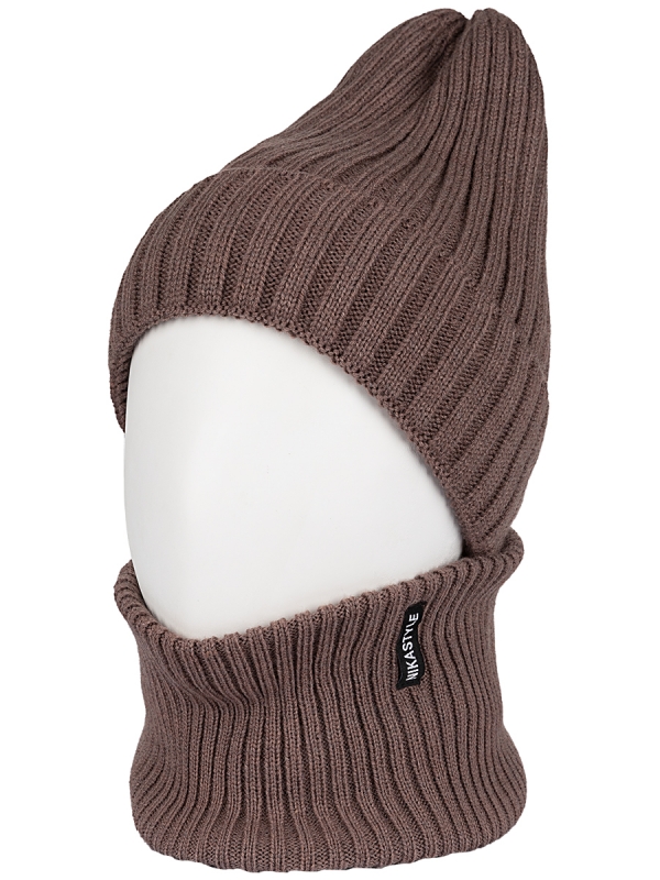 картинка Комплект шапка снуд для девочки NIKASTYLE 12з16424 Кофе от магазина детских товаров ALiSa