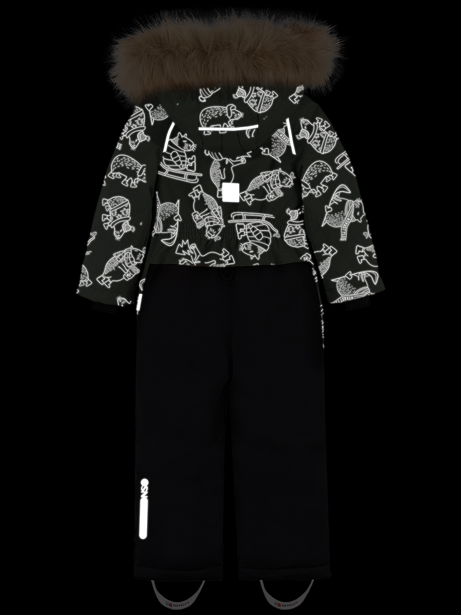 картинка Комбинезон зимний для мальчика NIKASTYLE 8з1924 Хаки черный от магазина детских товаров ALiSa