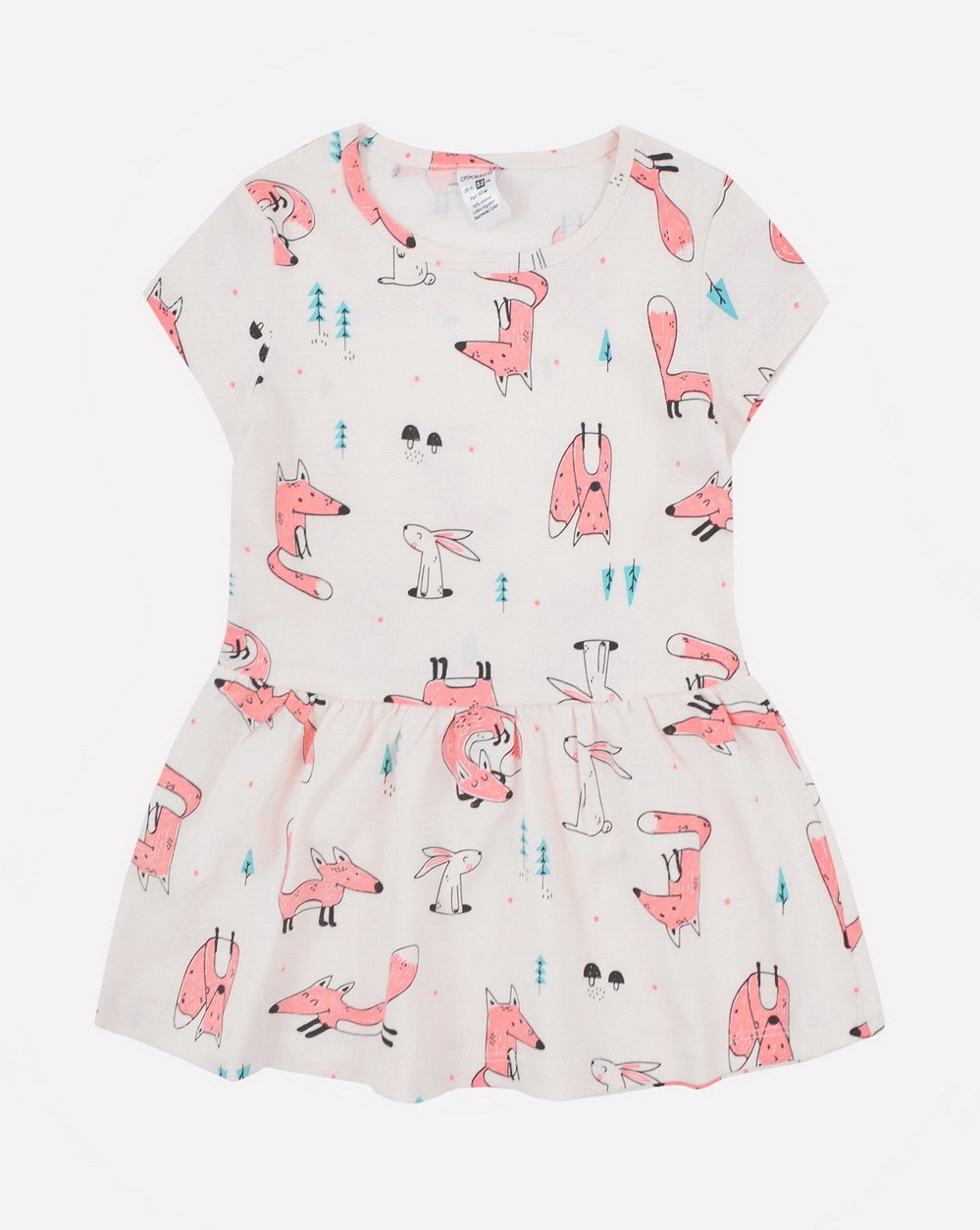 картинка Платье для девочки Crockid К 5525 сливки, лисы от магазина детских товаров ALiSa