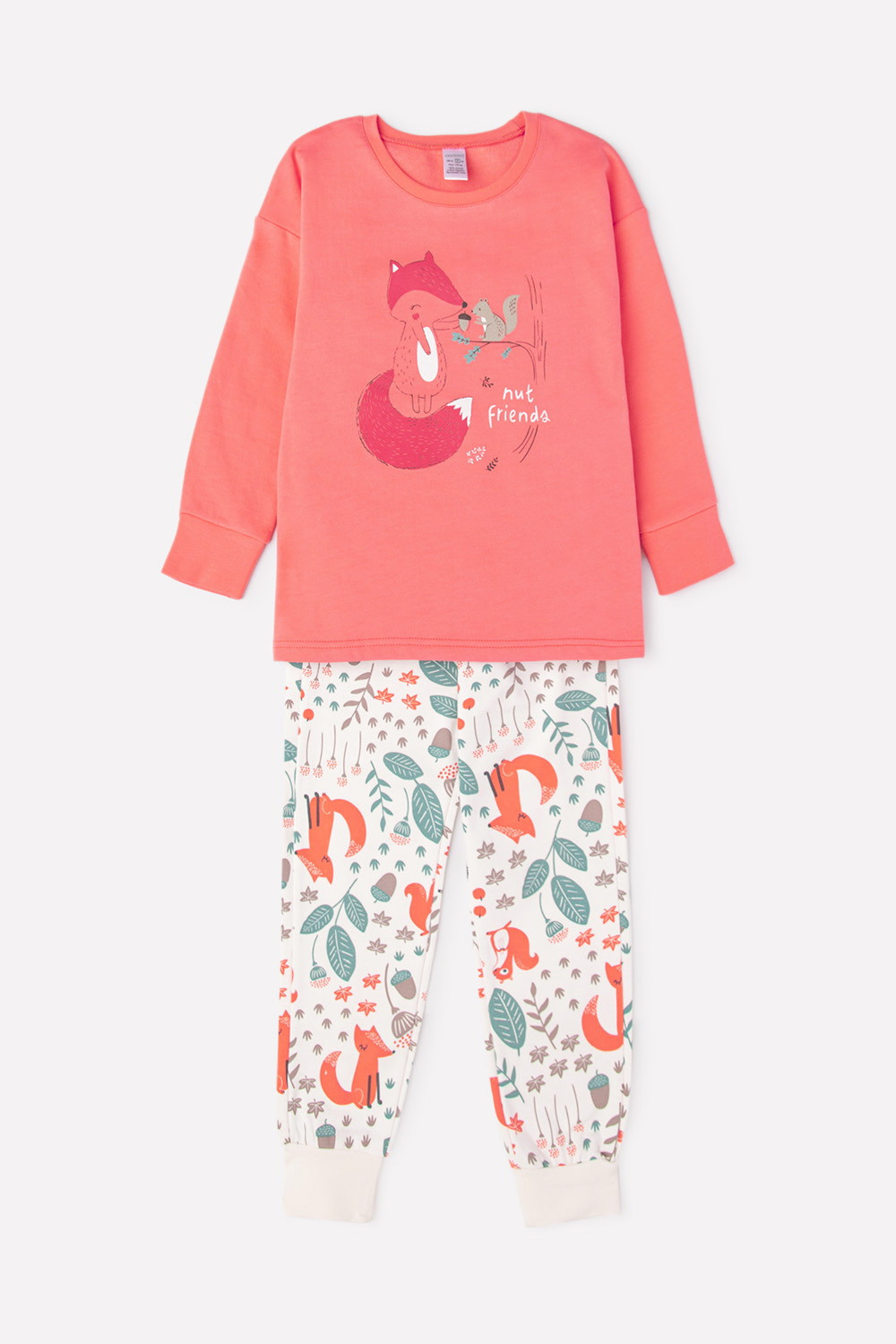 картинка Пижама для девочки Crockid К 1567 коралл + осенняя пора от магазина детских товаров ALiSa