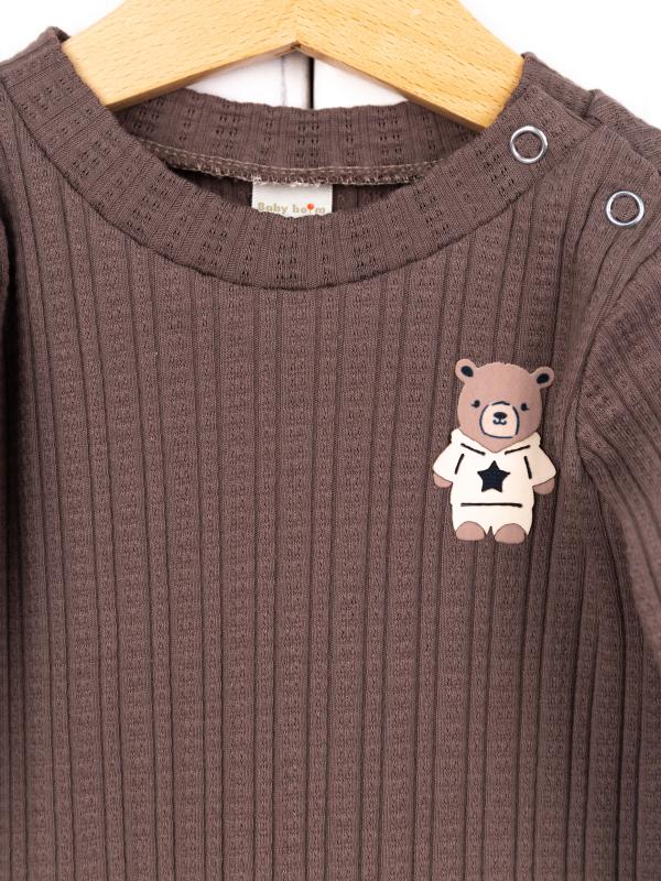 картинка Комбинезон на стопе Baby Boom К392/2-Р Ажурная рибана Кофе я734 от магазина детских товаров ALiSa