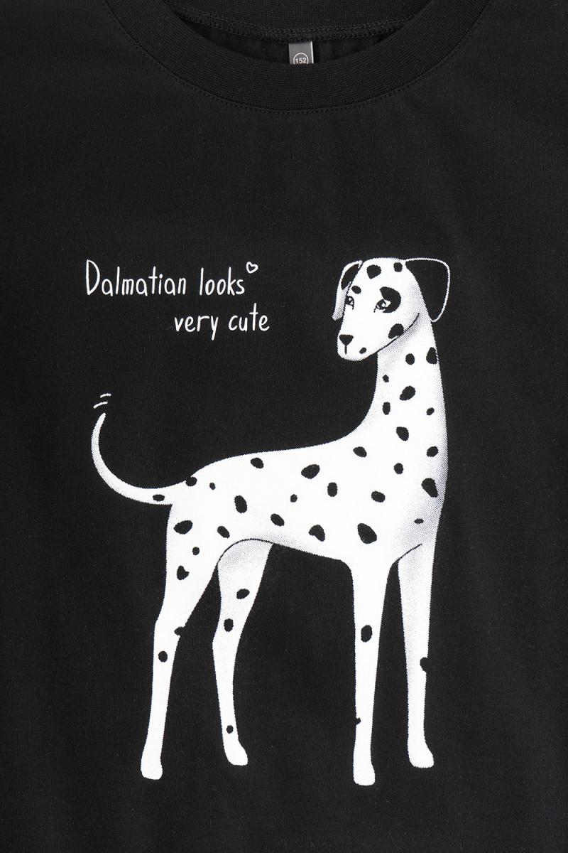 картинка Футболка для девочки КБ 301804 черный к65 от магазина детских товаров ALiSa