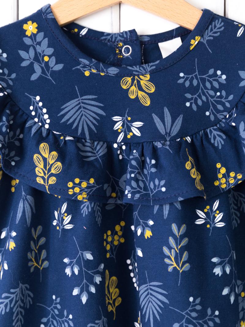 картинка Платье для девочки Baby Boom С192/1-К Веточки на синем от магазина детских товаров ALiSa