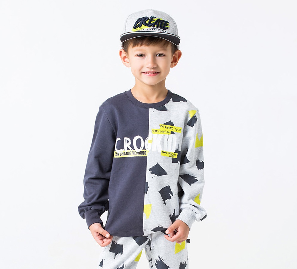 картинка Джемпер для мальчика Crockid КР 300623 темно- серый, мазки краски к204 от магазина детских товаров ALiSa