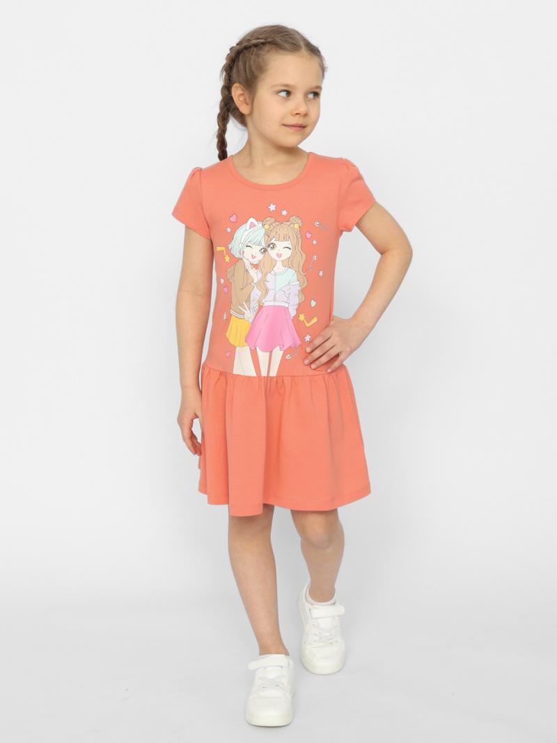 картинка Платье для девочки Cherubino CSKG 63659-28 Коралловый от магазина детских товаров ALiSa