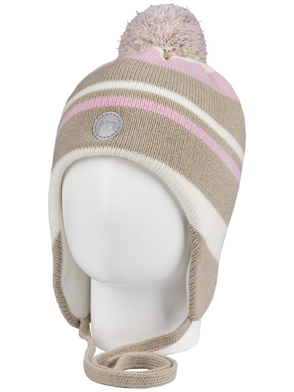 картинка Шапка утепленная для девочки NIKASTYLE 11з15424 Беж светло-розовый от магазина детских товаров ALiSa